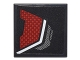 Part No: 3068pb0961R  Name: Tile 2 x 2 with Dark Red and Silver Body Armor Panel Pattern Model Right Side (Sticker) - Set 76051