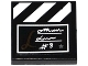 Part No: 3068pb0965  Name: Tile 2 x 2 with Film Slate with White Script Writing, '#8', and Stripes Pattern (Sticker) - Set 41117