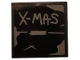 Lot ID: 328951311  Part No: 3068pb1287  Name: Tile 2 x 2 with Dark Bluish Gray 'X-MAS' and Tape on Black Background Pattern (Sticker) - Set 75810