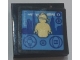 Part No: 3068pb1377  Name: Tile 2 x 2 with Gold Fireman Minifigure Statue, City Skyline and Control Panel Pattern (Sticker) - Set 60207