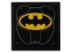 Part No: 3068pb1411  Name: Tile 2 x 2 with Metal Plates, Rivets and Yellow Batman Logo Pattern (Sticker) - Set 76160