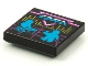 Lot ID: 390321584  Part No: 3068pb1614  Name: Tile 2 x 2 with BeatBit Album Cover - Dark Azure Keyboardist and Singer Silhouettes Pattern