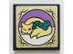 Part No: 3068pb1659  Name: Tile 2 x 2 with Fox and Turtle Picture in Gold Frame Pattern (Sticker) - Set 41196