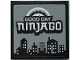Part No: 3068pb1702  Name: Tile 2 x 2 with 'GOOD DAY NINJAGO' and City Skyline Pattern (Sticker) - Set 70657
