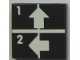 Part No: 3068pb1808  Name: Tile 2 x 2 with White Arrows Up and Left, Numbers 1 and 2 Pattern (Sticker) - Set 8094