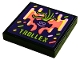 Part No: 3068pb1845  Name: Tile 2 x 2 with Dark Purple Troll Head, Lime Hair and 'TROLLEX' (King Trollex) Pattern (Sticker) - Set 41250