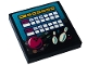 Part No: 3068pb2103  Name: Tile 2 x 2 with Bowling Alley Scoreboard Screen, Dark Pink Ball and White Skittles Pattern (Sticker) - Set 41708