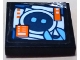 Part No: 3068pb2536 Name: Tile 2 x 2 with Screen with Space Robot Head and Hand, White and Orange Lines, Squares and Rectangles Pattern (Sticker) - Set 60227 Part No: 3068pb2536 Name: Tile 2 x 2 with Screen with Space Robot Head and Hand, White and Orange Lines, Squares and Rectangles Pattern (Sticker) - Set 60227