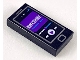 Part No: 3069pb0698  Name: Tile 1 x 2 with Cell Phone / Smartphone with Purple Screen, White 'AWESOME' Pattern