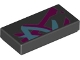 Part No: 3069pb0726  Name: Tile 1 x 2 with Magenta and Medium Azure Markings Pattern