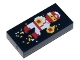 Lot ID: 236064365  Part No: 3069pb0878  Name: Tile 1 x 2 with Pixelated Red and White Ninja with Hands on Fire Pattern