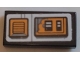 Lot ID: 348585389  Part No: 3069pb1001  Name: Tile 1 x 2 with Dark Orange Air Vents with Oil Stains on Light Bluish Gray Background Pattern (Sticker) - Set 75178