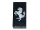 Part No: 3069pb1101  Name: Tile 1 x 2 with Ferrari Logo, Silver Horse, Vertical Orientation Pattern