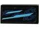 Part No: 3069pb1120R  Name: Tile 1 x 2 with Medium Azure Stripes and Blue Chevrolet Logos Pattern Model Right Side (Sticker) - Set 75891