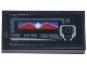 Lego part: Tile 1 x 2 with Pager with Red, White, and Blue Captain Marvel Symbol Pattern (Sticker) - Set 76269