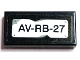 Part No: 3069pb1244 Name: Tile 1 x 2 with License Plate 'AV-RB-27' Pattern (Sticker) - Set 70436 Part No: 3069pb1244 Name: Tile 1 x 2 with License Plate 'AV-RB-27' Pattern (Sticker) - Set 70436