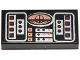 Part No: 3069ps2  Name: Tile 1 x 2 with Avionics SW Copper, Red & Silver Pattern