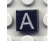 Part No: 3070pb009  Name: Tile 1 x 1 with Silver Capital Letter A Pattern