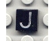 Lot ID: 69149674  Part No: 3070pb018  Name: Tile 1 x 1 with Silver Capital Letter J Pattern