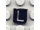 Part No: 3070pb020  Name: Tile 1 x 1 with Silver Capital Letter L Pattern