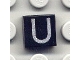 Part No: 3070pb029  Name: Tile 1 x 1 with Silver Capital Letter U Pattern