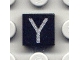Part No: 3070pb033  Name: Tile 1 x 1 with Silver Capital Letter Y Pattern