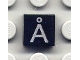 Part No: 3070pb035  Name: Tile 1 x 1 with Silver Capital Letter A with Ring (Å) Pattern
