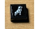 Part No: 3070pb179  Name: Tile 1 x 1 with White Dog / Bulldog Pattern (Sticker) - Set 42078