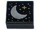 Lot ID: 388689765  Part No: 3070pb281  Name: Tile 1 x 1 with Silver Crescent Moon, Gold Sparkle, and Metallic Light Blue and Metallic Pink Dots Pattern