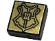 Part No: 3070pb290  Name: Tile 1 x 1 with Hogwarts Crest on Gold Background Pattern