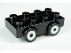 Part No: 31202c03pb02  Name: Duplo Car Base 2 x 4 with Black Wheels with 4 Silver Hubs Pattern