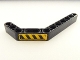 Part No: 32009pb021L  Name: Technic, Liftarm, Modified Bent Thick 1 x 11.5 Double with Black and Yellow Danger Stripes Pattern Model Left Side (Sticker) - Set 8446