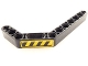 Part No: 32009pb021R  Name: Technic, Liftarm, Modified Bent Thick 1 x 11.5 Double with Black and Yellow Danger Stripes Pattern Model Right Side (Sticker) - Set 8446