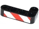 Part No: 32140pb08L  Name: Technic, Liftarm, Modified Bent Thick L-Shape 2 x 4 with Red and White Danger Stripes Pattern Model Left Side (Sticker) - Set 42008