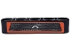 Part No: 32316pb043  Name: Technic, Liftarm Thick 1 x 5 with Letter A and Car Grille on Orange Background Pattern (Sticker) - Set 42060