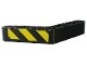 Part No: 32348pb011  Name: Technic, Liftarm, Modified Bent Thick 1 x 7 (4 - 4) with Black and Yellow Danger Stripes Pattern Facing End (Sticker) - Set 9397