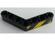 Part No: 32348pb016R  Name: Technic, Liftarm, Modified Bent Thick 1 x 7 (4 - 4) with Black and Yellow Danger Stripes Pattern Model Right Side (Sticker) - Set 42049