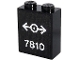 Part No: 3245cpb114  Name: Brick 1 x 2 x 2 with Inside Stud Holder with White '7810' and Train Logo on Black Background Pattern (Sticker) - Set 40370