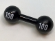 Lot ID: 405681521  Part No: 32765pb01  Name: Minifigure, Utensil Barbell with White '100' on Each Side Pattern