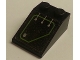 Part No: 3298pb068L  Name: Slope 33 3 x 2 with Silver Circuitry, 3 Lines Straight in Lime Outline Pattern (Sticker) - Set 7709
