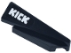 Part No: 3389pb05  Name: Wedge 5 x 1 x 1 1/3 with 4 x 1 Base Right with White 'KICK' Logo Pattern (Sticker) - Set 77247