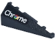 Part No: 3504pb08  Name: Wedge 5 x 2 Left with White 'Chrome' Logo Pattern (Sticker) - Set 77251