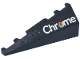 Part No: 3505pb08  Name: Wedge 5 x 2 Right with White 'Chrome' Logo Pattern (Sticker) - Set 77251