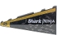 Part No: 3505pb11  Name: Wedge 5 x 2 Right with White 'Shark' and 'NINJA' Logos, Silver Dots and Gold Stripe Pattern