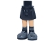 Part No: 35216ac00pb033  Name: Mini Doll Hips and Skirt with Molded Medium Tan Legs and Printed Black and Dark Bluish Gray Boots with Laces Pattern - Thin Hinge