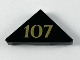 Part No: 35787pb004  Name: Tile, Modified 2 x 2 Triangular with Gold '107' Pattern