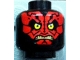 Part No: 3626bpb0722  Name: Minifigure, Head Alien with SW Darth Maul, Red Face and Teeth Pattern - Blocked Open Stud