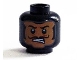 Part No: 3626cpb1372  Name: Minifigure, Head Balaclava, Nougat Face with Bared Teeth, Black Thin Moustache Pattern - Hollow Stud