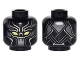 Part No: 3626cpb1536  Name: Minifigure, Head Mask Body Armor with Gray and Silver Intersecting Lines and Yellow Eyes Pattern - Hollow Stud