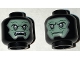 Part No: 3626cpb1576  Name: Minifigure, Head Dual Sided Alien Balaclava with Sand Green Skin, Dark Gray Eyes, Neutral / Angry Open Mouth with Teeth Pattern - Hollow Stud
